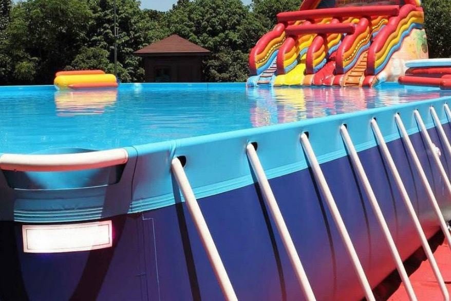 Каркасный летний бассейн для турбазы 10 x 20 x 1 метр (рис.2)